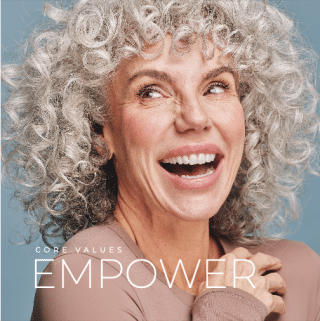 An Elase Client with text overlayed reading "Core Values: Empower"